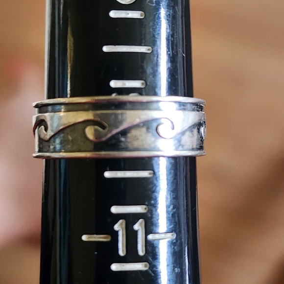 Vintage Mexican sterling silver ring band with waves size 10 - Picture 3 of 3